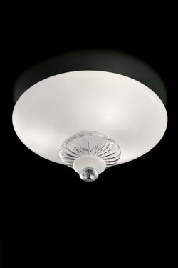 Pigalle plafonnier Belle Époque en cristal blanc 60cm