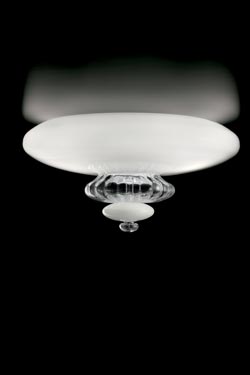 Pigalle plafonnier Belle Époque en cristal blanc 60cm - Plafonnier by Barovier&Toso