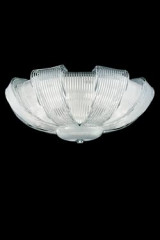 Plissé grand plafonnier dôme en cristal de Murano blanc - Plafonnier by Barovier&Toso