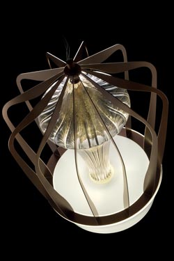 Robin suspension lanterne contemporaine dorée