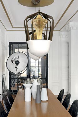 Robin suspension lanterne contemporaine dorée