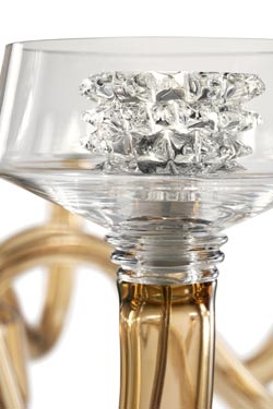 Rosati lustre contemporain cristal marron glacé 9 lumières