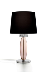 Rotterdam lampe de table en chrome poli et cristal de murano rose - Lampe de table by Barovier&Toso