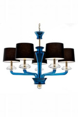 Saint Germain lustre en cristal bleu 5 lumières - Lustre by Barovier&Toso