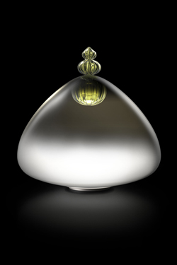 Padma contemporary table lamp in grey and green Venetian crystal<br/>