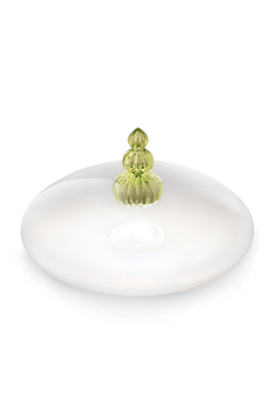 Padma contemporary table lamp in white and green Venetian crystal<br/>