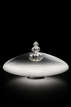 Padma contemporary table lamp in white and transparent Murano crystal - Table lamps by Barovier&Toso