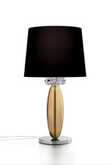 Rotterdam table lamp in polished chrome and caramel Morano crystal - Table lamps by Barovier&Toso