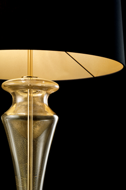 Saint Germain retro table lamp in purple Murano crystal