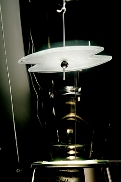 Veronese table lamp in amber crystal vase shape