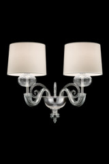 Tangeri applique classique en cristal et métal chromé 2 lumières - Applique by Barovier&Toso