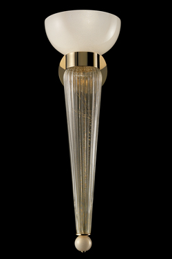 Torvik applique torche en cristal de Murano doré