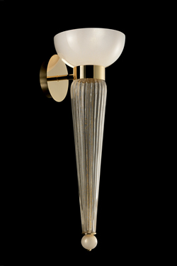 Torvik applique torche en cristal de Murano doré - Applique by Barovier&Toso