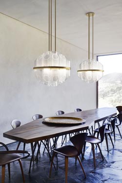 Trim suspension Art Déco en boule de cristal et laiton brossé