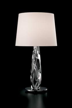Twins lampe de table en cristal de Murano et abat-jour blanc - Lampe de table by Barovier&Toso