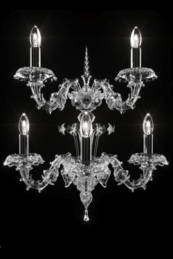 4607 Art Nouveau style wall lamp in Venetian crystal 2 lights