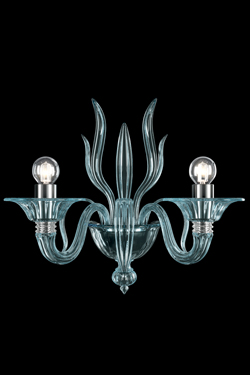 Fauve wall lamp 2 lights aquamarine<br/> - Wall lights by Barovier&Toso