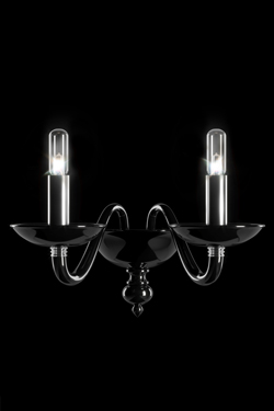 Palladiano black wall lamp in Venice crystal 2 lights - Wall lights by Barovier&Toso