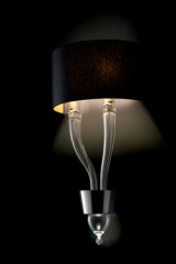 Pandora contemporary crystal wall lamp with black and gold shade<br/> - Wall lights by Barovier&Toso