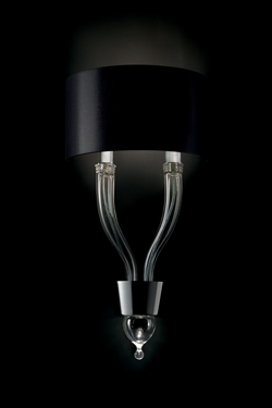 Pandora crystal wall lamp with black shade 2 lights<br/> - Wall lights by Barovier&Toso