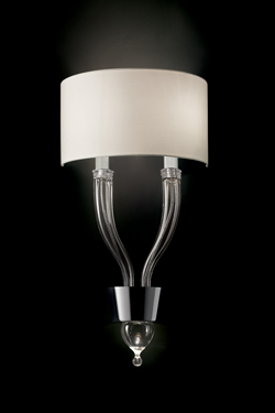 Pandora crystal wall lamp with white shade 2 lights - Wall lights by Barovier&Toso