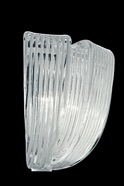 Plissé Murano crystal wall lamp with stripes