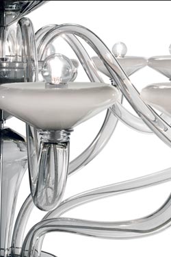 Windsor lustre contemporain en cristal gris argent 24 lumières