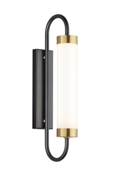 Applique noire et dorée tube blanc - Applique by Baulmann Leuchten