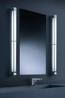 60cm polished steel bathroom wall lamp - Bathroom lighting by Baulmann Leuchten