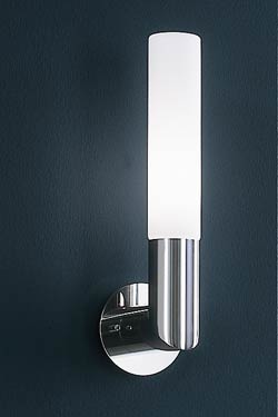 Chrome cylindrical wall light and frosted glass - Bathroom lighting by Baulmann Leuchten