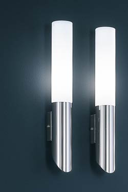 Large chrome cylindrical wall and frosted glass - Bathroom lighting by Baulmann Leuchten