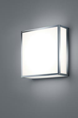 Square ceiling or wall lamp in chromed steel - Bathroom lighting by Baulmann Leuchten