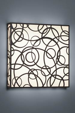 Ceiling lamp in antique bronze metal, patterns in circles square shape - Ceiling lights by Baulmann Leuchten