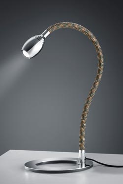 Desk lamp on flexible foot in camouflage color textile - Desk lamps by Baulmann Leuchten