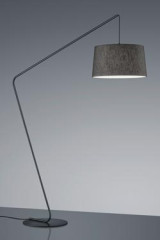Black floor lamp, offset Z-foot - Floor lamps by Baulmann Leuchten