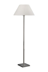 Lampadaire en métal argenté et abat-jour blanc - Lampadaire by Baulmann Leuchten