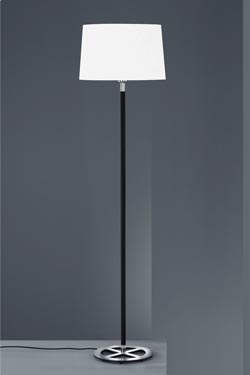 Lampadaire noir, blanc et chromé, pied textile - Lampadaire by Baulmann Leuchten