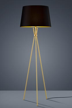 Lampadaire trépied en laiton satiné  - Lampadaire by Baulmann Leuchten