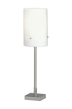 Lampe de table Design nickel mat avec abat-jour cylindrique - Lampe de table by Baulmann Leuchten