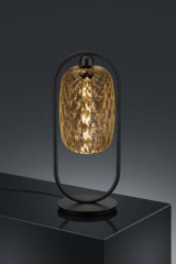 Lampe de table Design noire et verre ambré - Lampe de table by Baulmann Leuchten