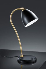 Lampe de table noire et laiton satiné - Lampe de bureau by Baulmann Leuchten