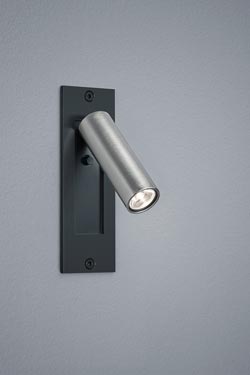 Liseuse de chevet nickel mat sur support noir - Applique by Baulmann Leuchten