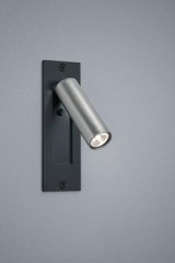 Liseuse de chevet nickel mat sur support noir - Applique by Baulmann Leuchten