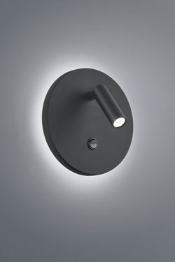 Liseuse de chevet noire orientable et double éclairage LED - Applique by Baulmann Leuchten