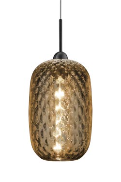 Black and amber glass pendant - Pendants by Baulmann Leuchten