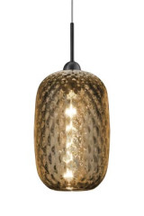 Black and amber glass pendant - Pendants by Baulmann Leuchten