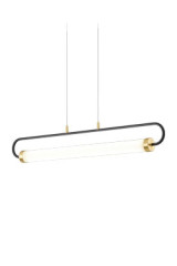 Long horizontal pendant lamp tube with white LED lighting - Pendants by Baulmann Leuchten
