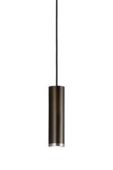 Small dark bronze tube pendant - Pendants by Baulmann Leuchten