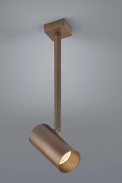 Adjustable spotlight on dark bronze rod - Spotlights by Baulmann Leuchten