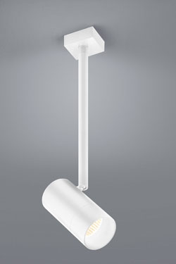 White metal spotlight on rod - Spotlights by Baulmann Leuchten